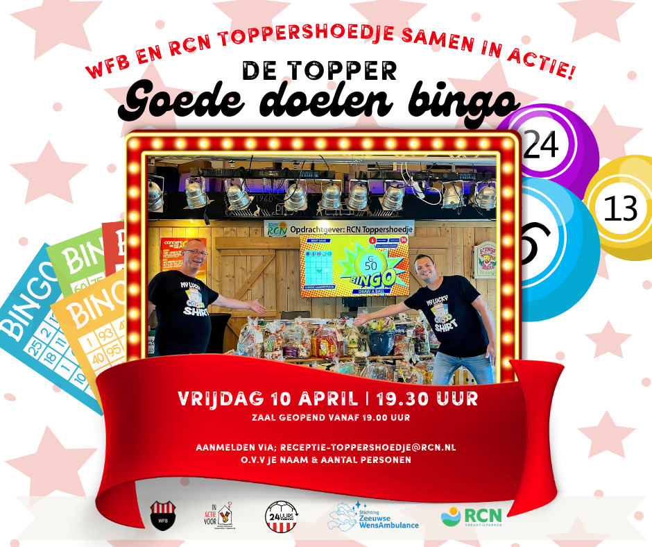 10 april Bingo voor 24 uurstoernooi