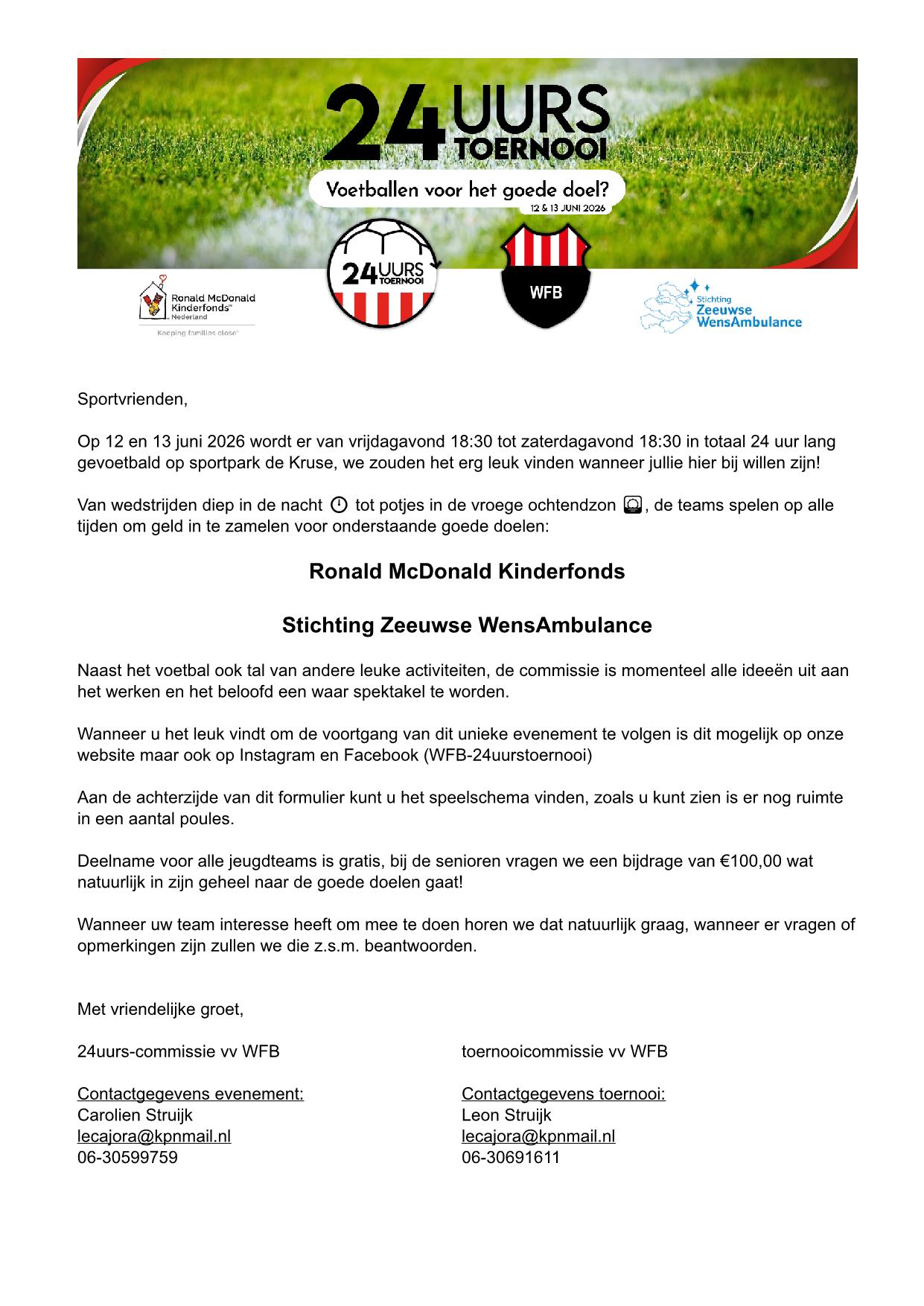 Update 23 januari 24uurstoernooi WFB!