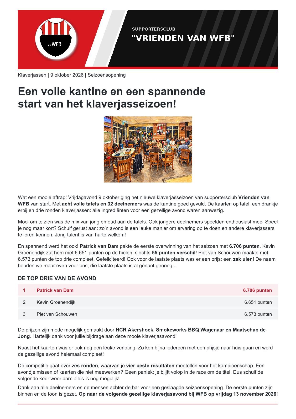 Gezellige eerste klaverjasavond