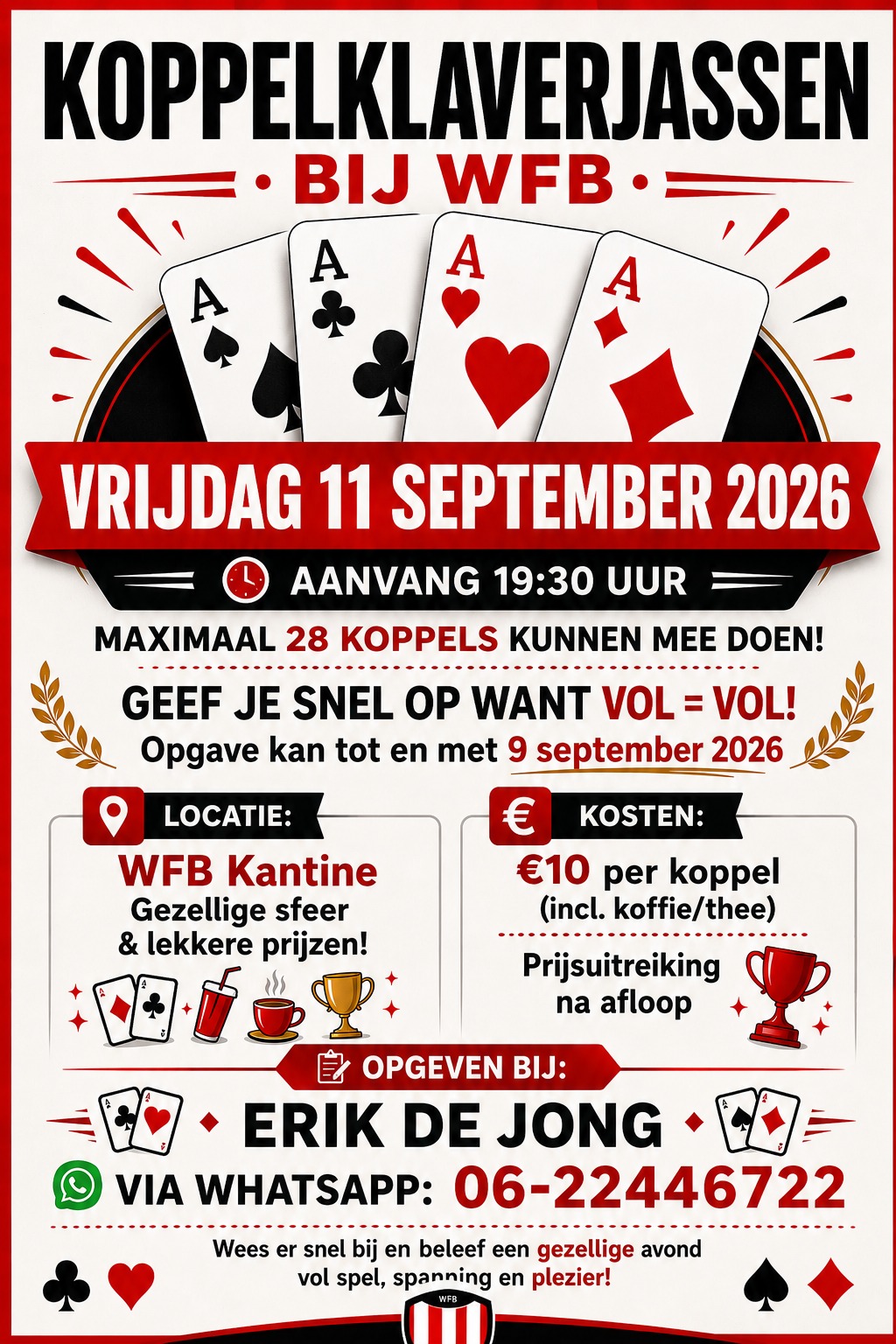 Vrijdag 11 september koppelklaverjassen