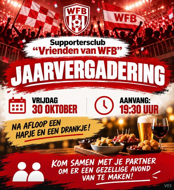 Jaarvergadering Supportersclub WFB 30 oktober
