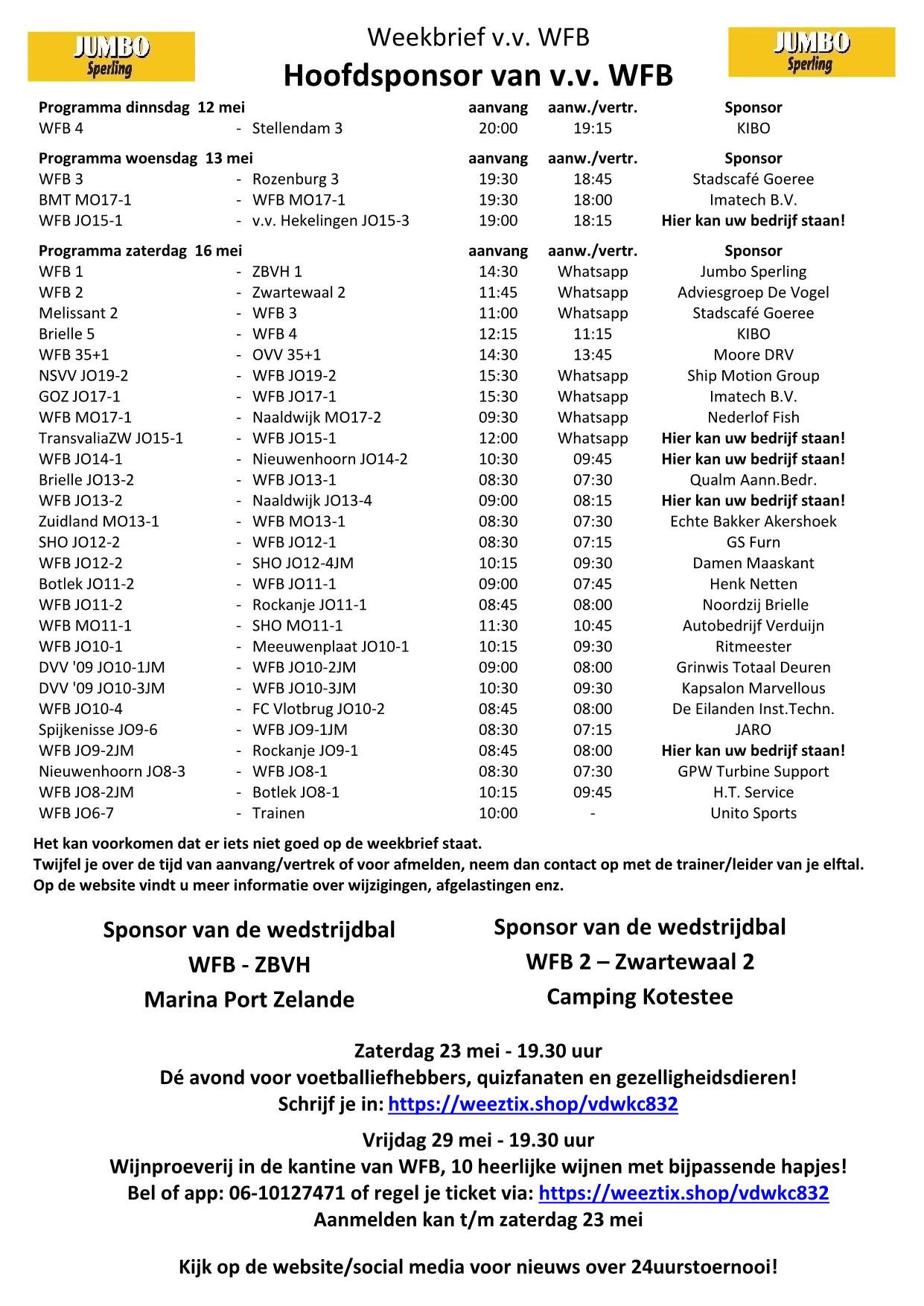 Weekbrief tm 16 mei