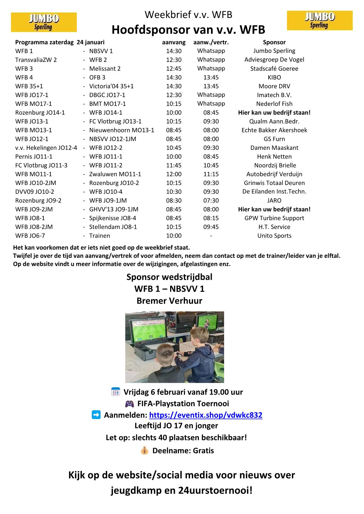 Weekbrief tm 24 januari 2026