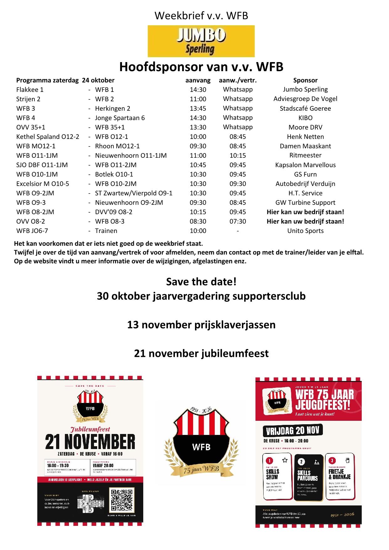 Weekbrief 24 oktober