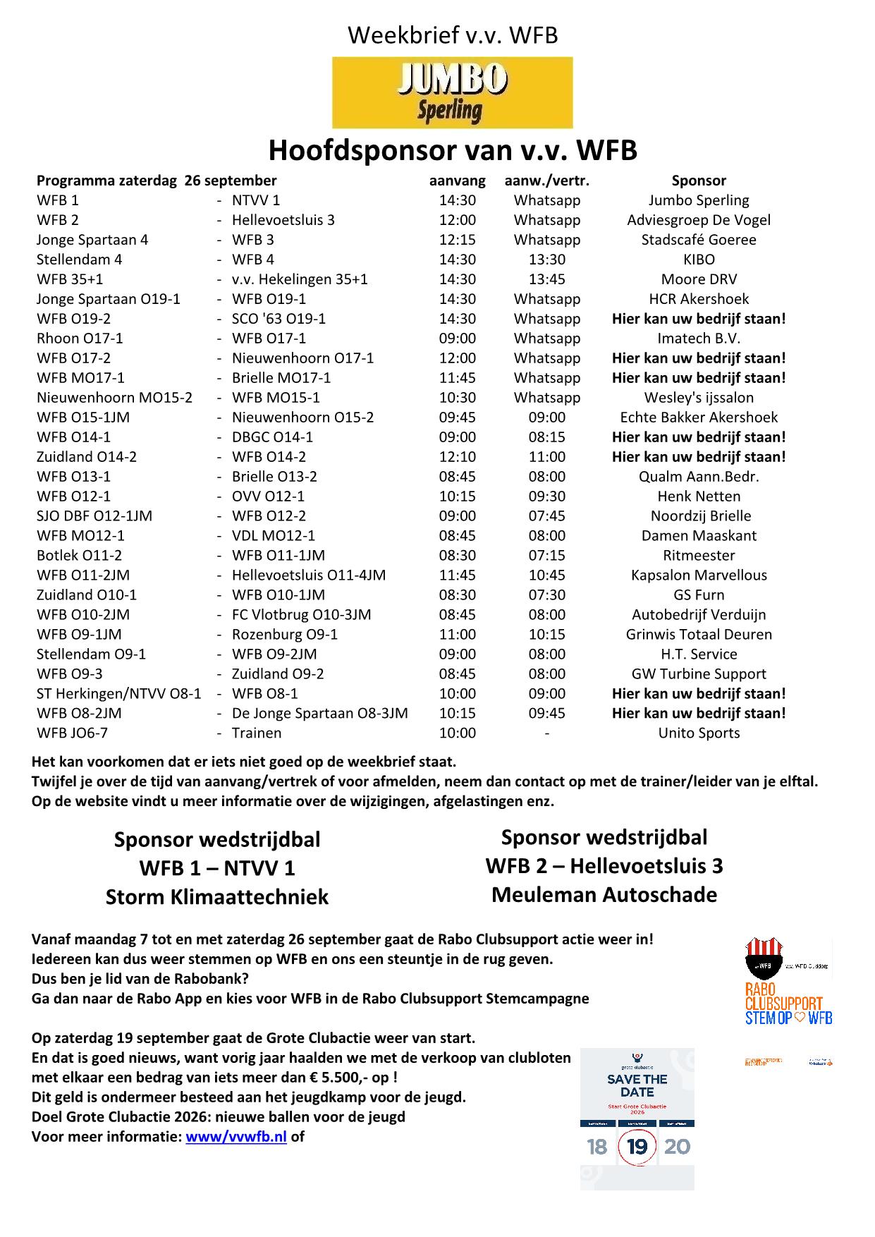 Weekbrief 26 september