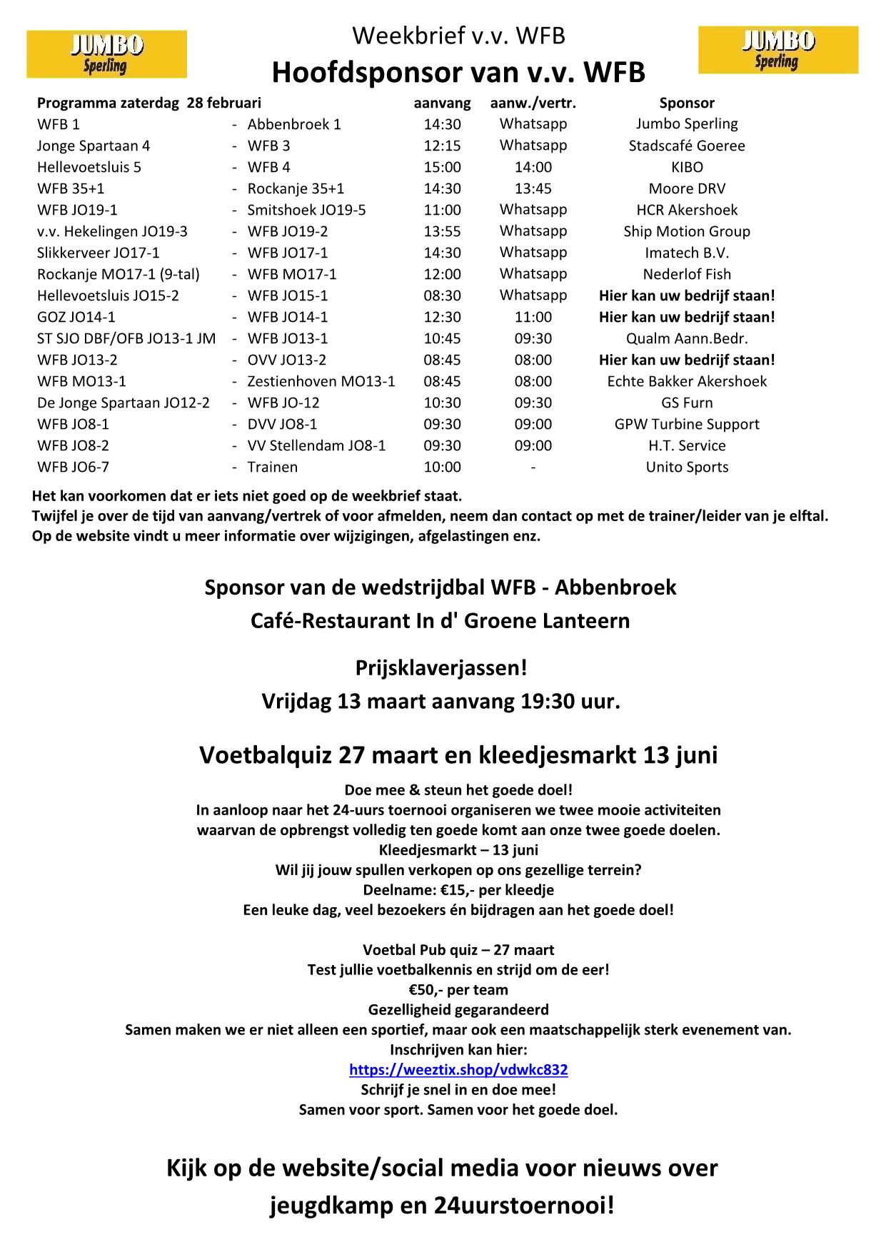 Weekbrief tm 7 februari 2026