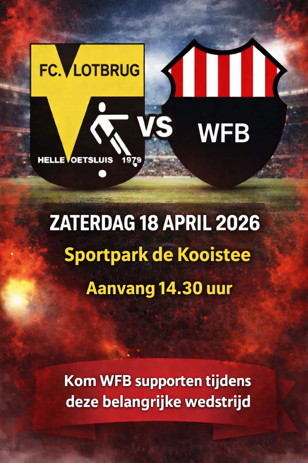 Steun WFB in belangrijke wedstrijd!