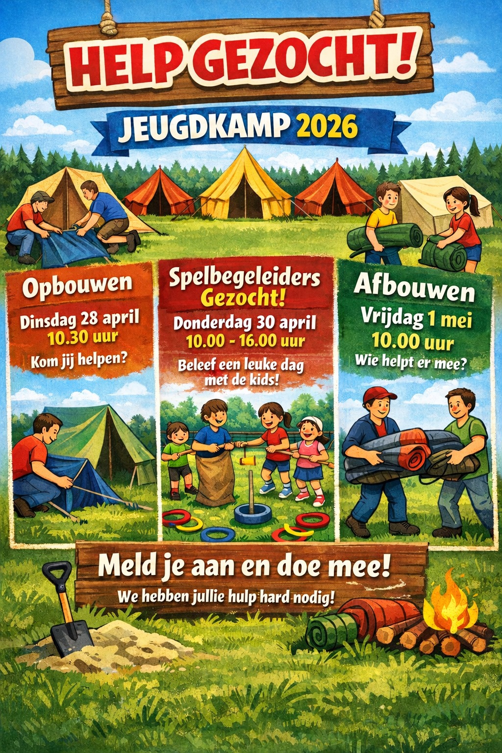 Hulp gezocht jeugdkamp