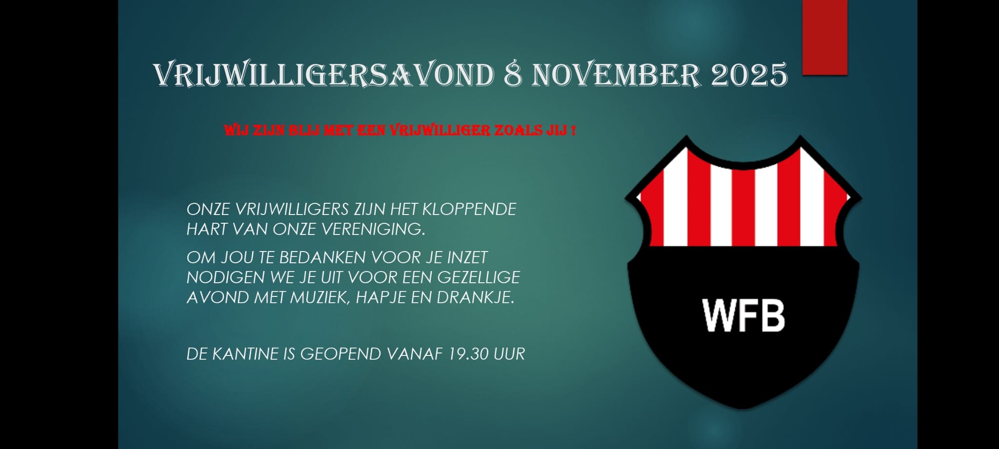 Vrijwilligersavond 8 november